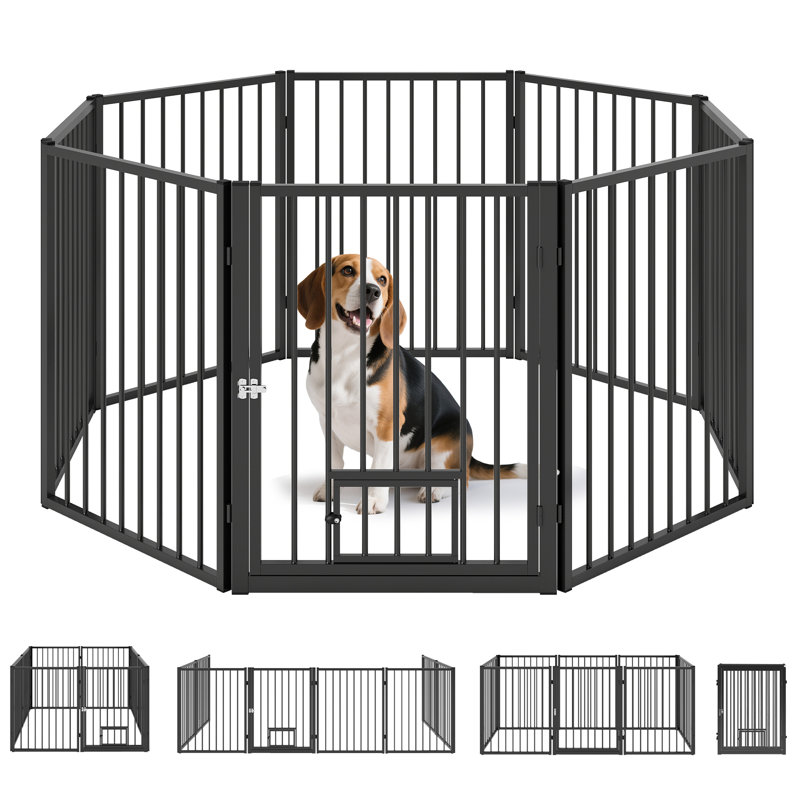 Enclos pour chien avec 8 panneaux et 8 panneaux, H 30 po