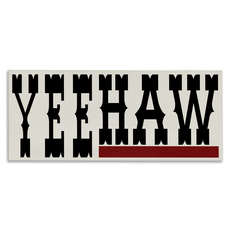 «Yeehaw Western Word», art mural sur toile par SD graphiques studio, H 20 po x l 48 po