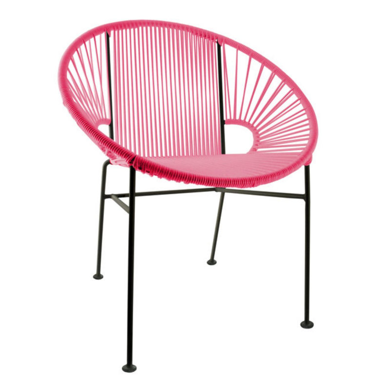 Concha Indoor/Outdoor Handmade Dining Chair, Black, Pink