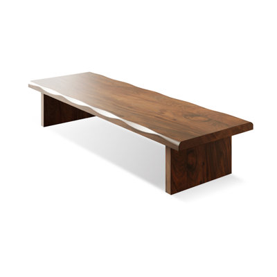 Nut-brown Solid Wood Rectangular Coffee Table