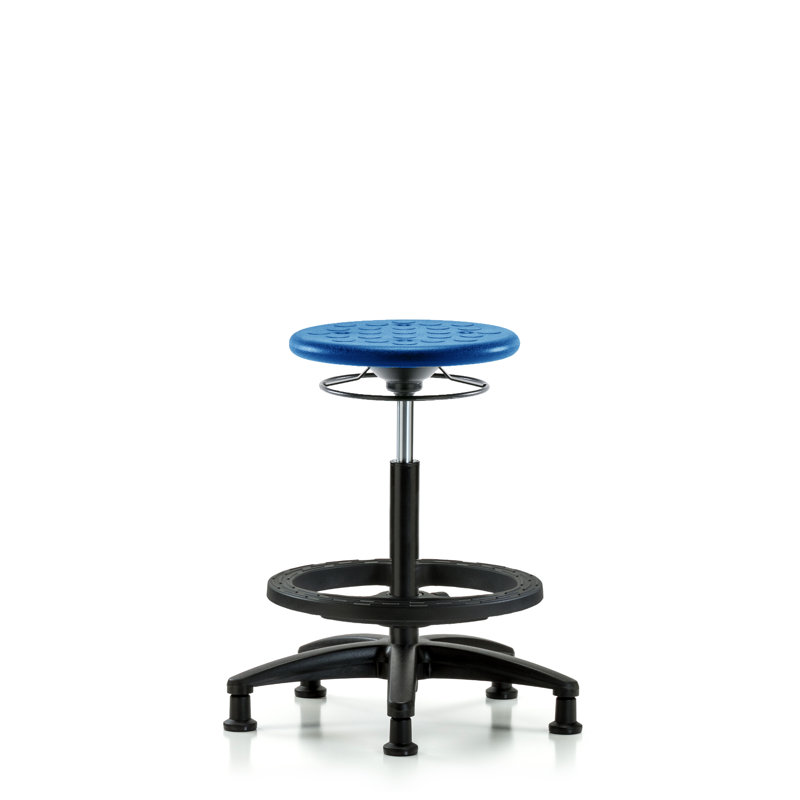Tabouret de laboratoire à hauteur ajustable, Noir, Patins fixes