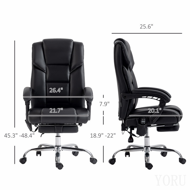 Chaise de bureau avec massage et repose-pieds inclinable - Un confort inégalé pour le travail et les loisirs toute la journée