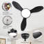 Ventilateur de plafond moderne à 3 pales de 47 po avec lumière DEL et télécommande Damecia-810304863