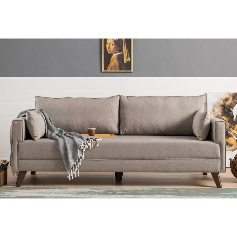 Canapé rembourré 81,9 po Samrat, 100 % polyester crème