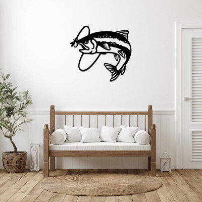 Art mural en métal Trout Fly Fish