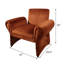 Fauteuil d'appoint rembourré à accoudoirs roulés Liana
