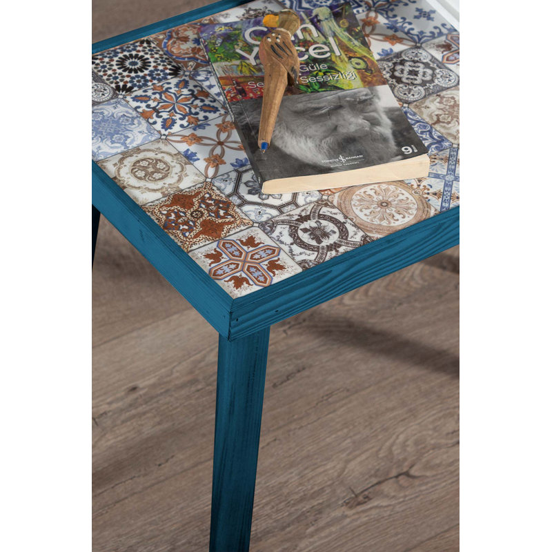 Erast Handcrafted Coffee Table, Blue