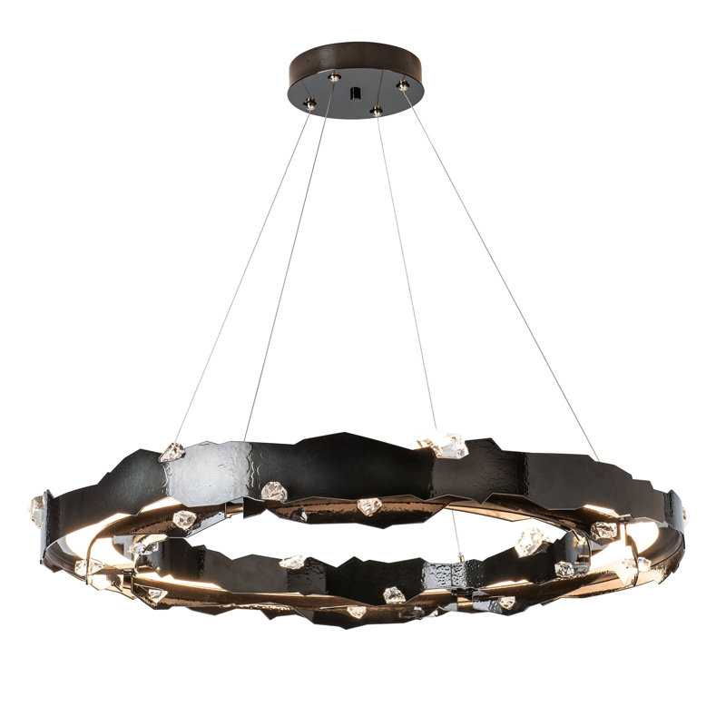Trove Wagon Wheel LED Chandelier, Ink