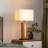 Dimmable Table Lamp with Led Nightlight, Square Wood Grain Bedside Lamp Set of 2
