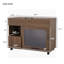 Enceinte de litière 2 en 1 multi-usage 2 en 1, table d'appoint moderne en noyer avec rangement, armoire latérale de buffet