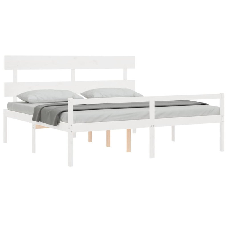 Bed Frame with Headboard, Super King (6'), White