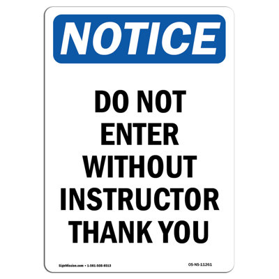 Ne pas entrer sans le signe de l'instructeur