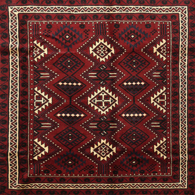 Tapis traditionnel mehroon/noir/crème