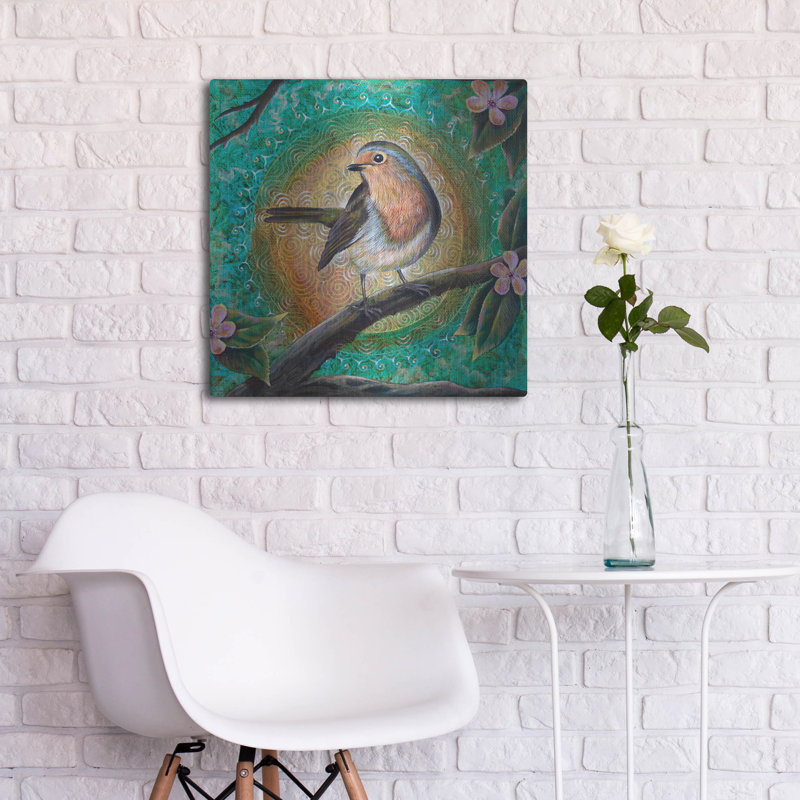 «Robin» par Verena, art mural en métal sauvage, H 24 po x l 24 po