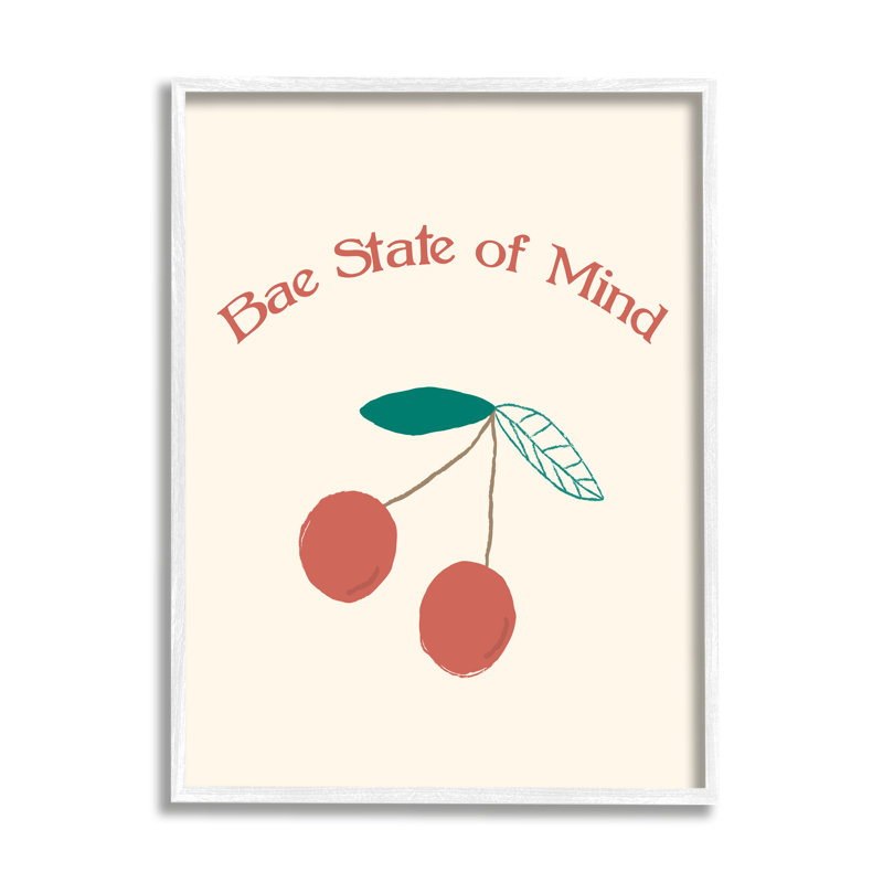 Bae State of Mind - rouge audacieux, Cadre blanc, H 30 po x l 24 po