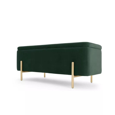 Schnitzer Velvet Upholstered Storage Bench