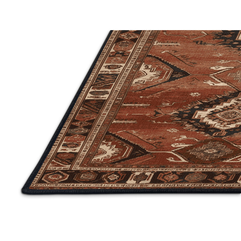 Machine Washable Persian Brown Area Rug, Rectangle 2' x 3'