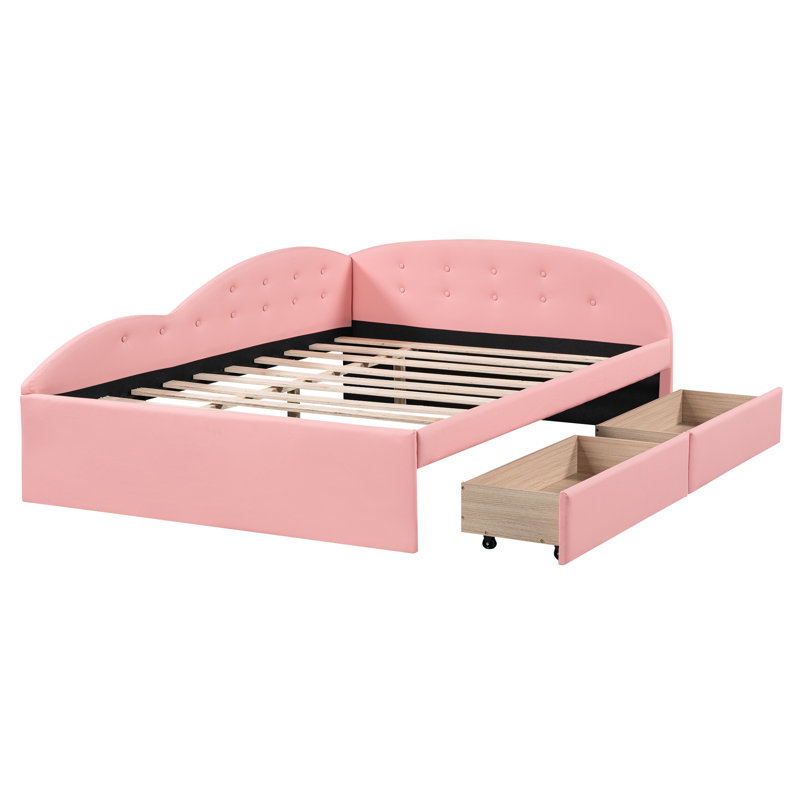 Lit de jour avec couchette Katusha, Rose, Double