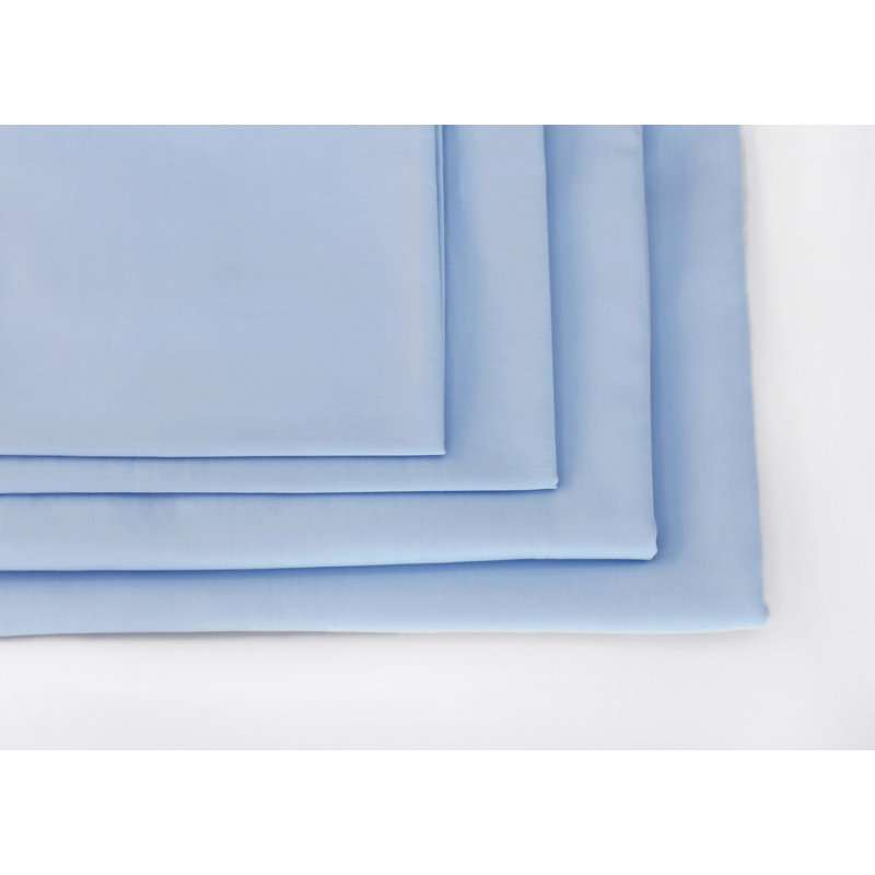 Ensemble de draps en coton pima 400 fils Luxury, Ensemble de draps pour lit simple avec deux taies, Bleu