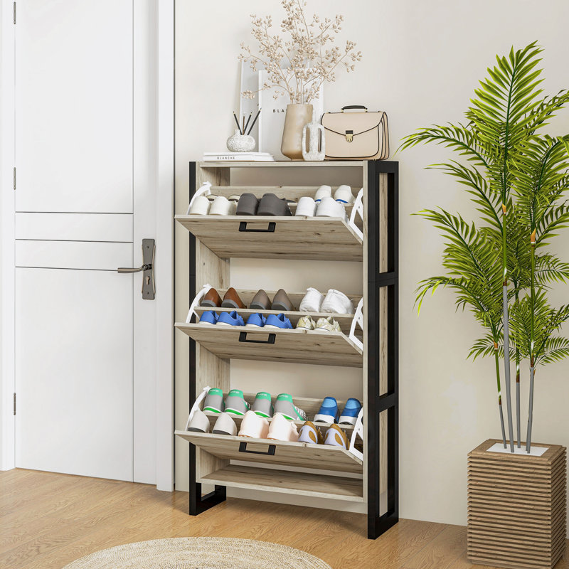 Armoire à chaussures industrielle avec 3 tiroirs rabattables