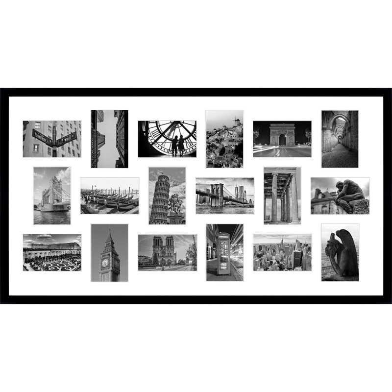 Knoah Wood Picture Frame with Mat, Black