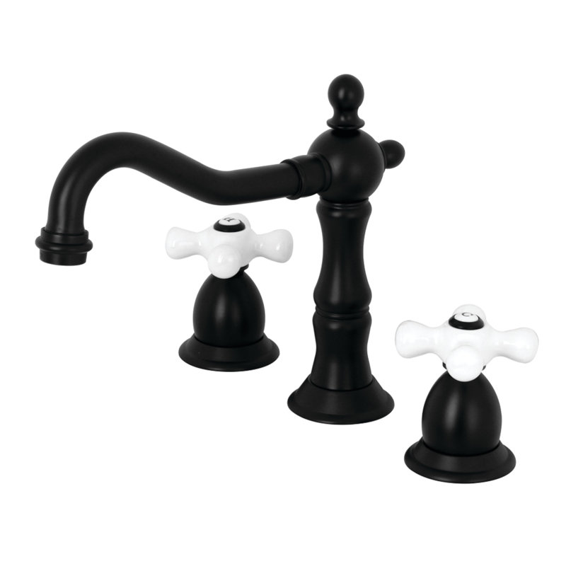 Robinet de salle de bain espacé Kingston, Noir mat