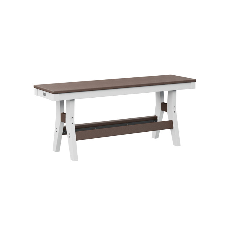 Banc de comptoir de 44 po Berlin Gardens Harbor, Brun chocolat / Blanc, H 22,5 po x l 44 po x P 12,5 po