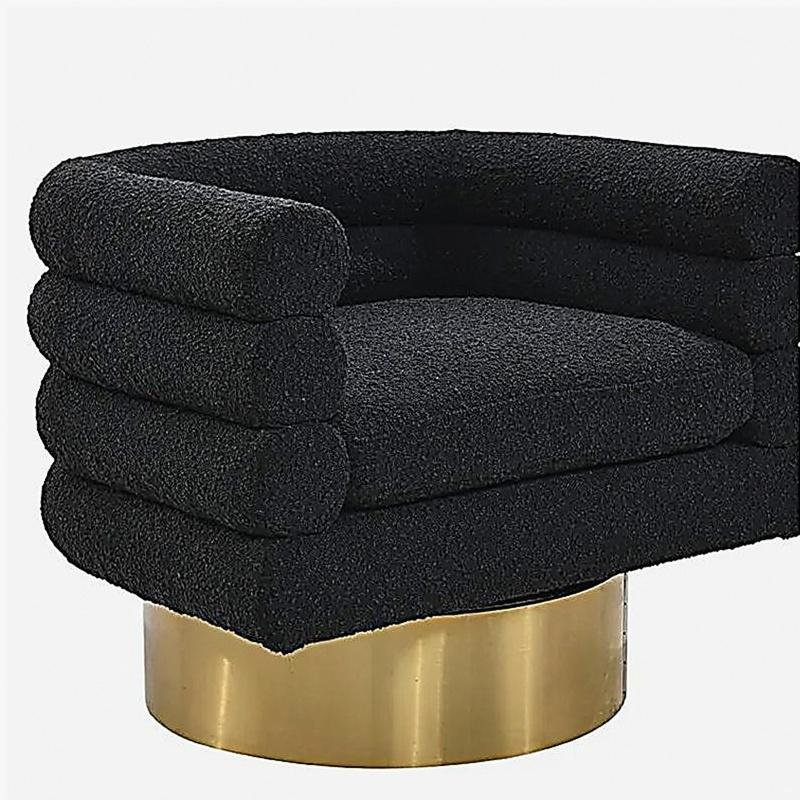 Fauteuil d'appoint pivotant Modern Boucle, Black
