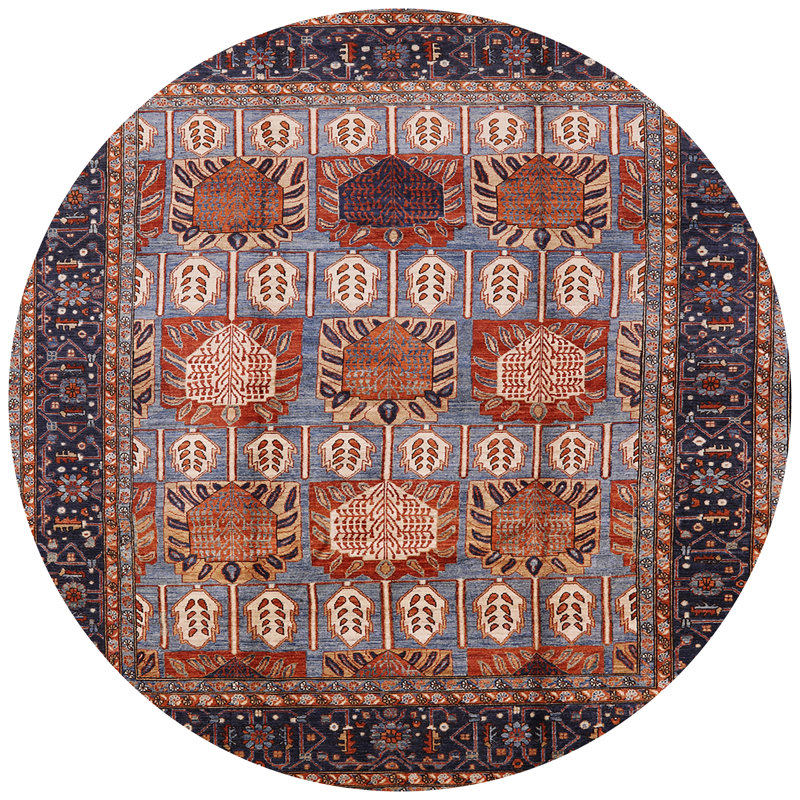 Tapis oriental bleu, Rond 3 pi