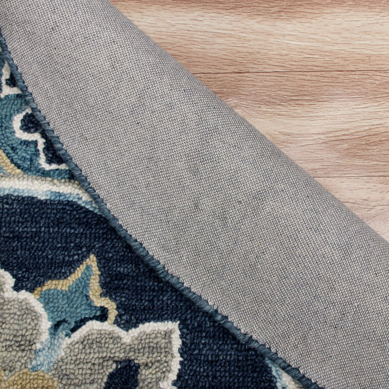 Deferiet Hand Tufted Floral Indoor Rug, Round 5'