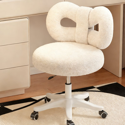 Fauteuil de bureau en molleton Bowknot