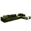 Canapé de salon en forme de L - 132 po, chenille, 6 coussins, rembourrage en mousse, sans assemblage, lit modulaire de 132 po pour le revêtement de chambre en chenille, assemblage-920905399
