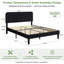Lit plateforme rembourré en velours amélioré avec tête de lit réglable, conception renforcée et silencieuse, aucun sommier tapissier requis, support de lattes en bois robuste, assemblage facile-612254659-623717989