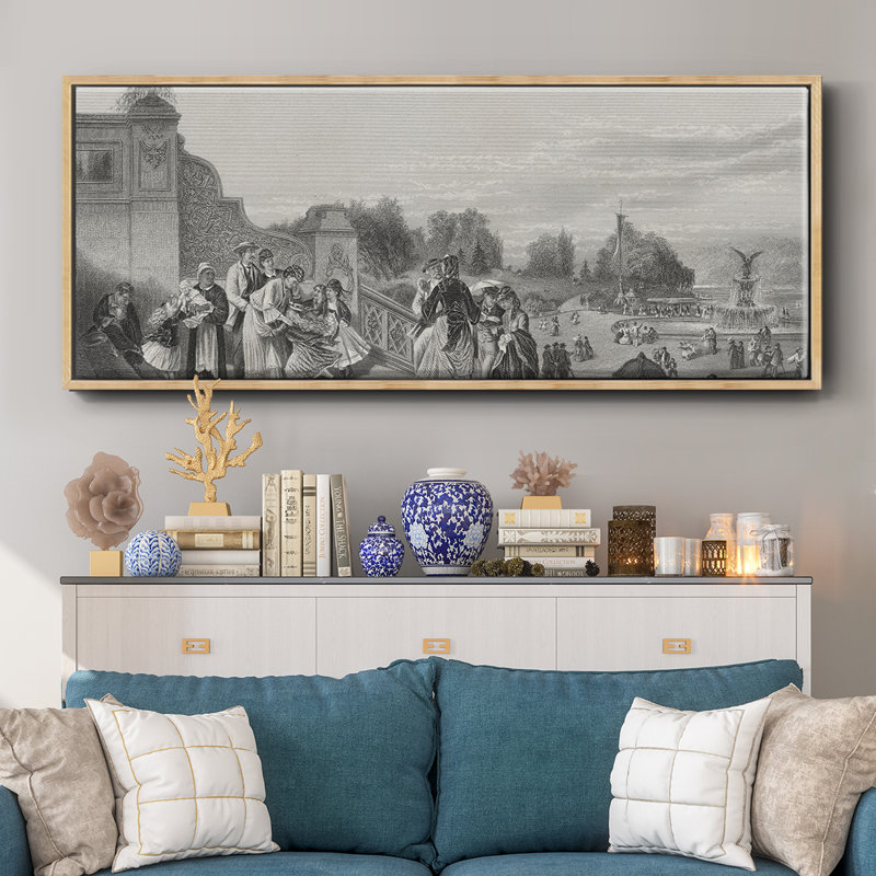 The Terrace, Central Park - toile encadrée, H 20 po x l 50 po
