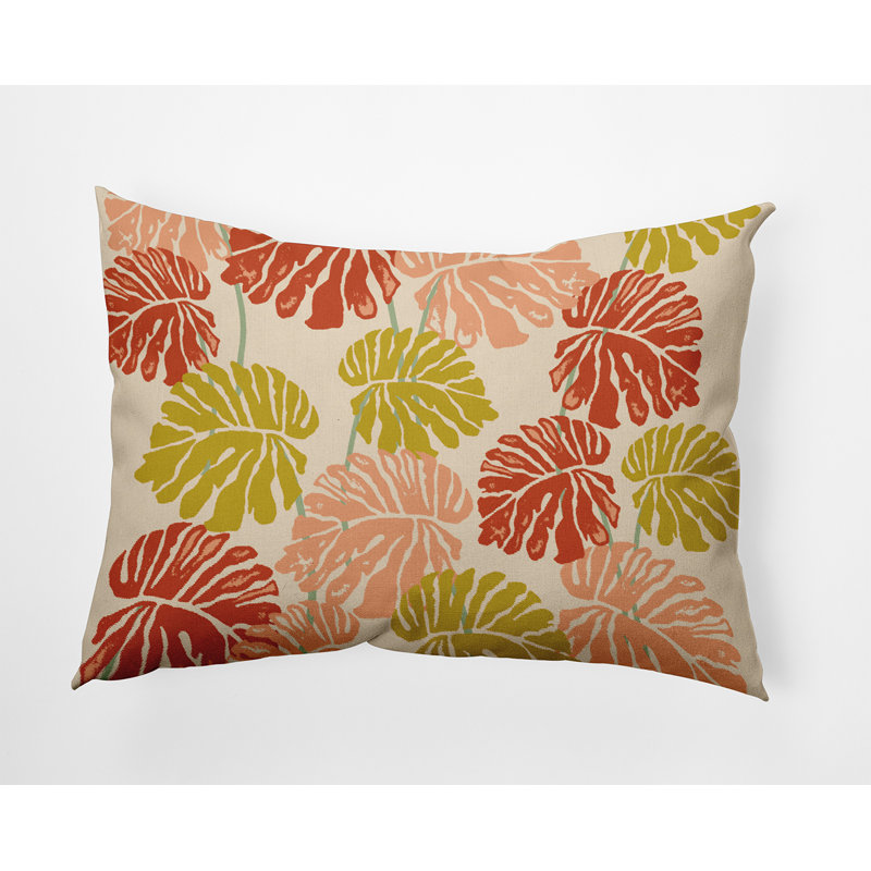 Coussin décoratif en polyester floral, H 14 po x l 20 po, Rectangle