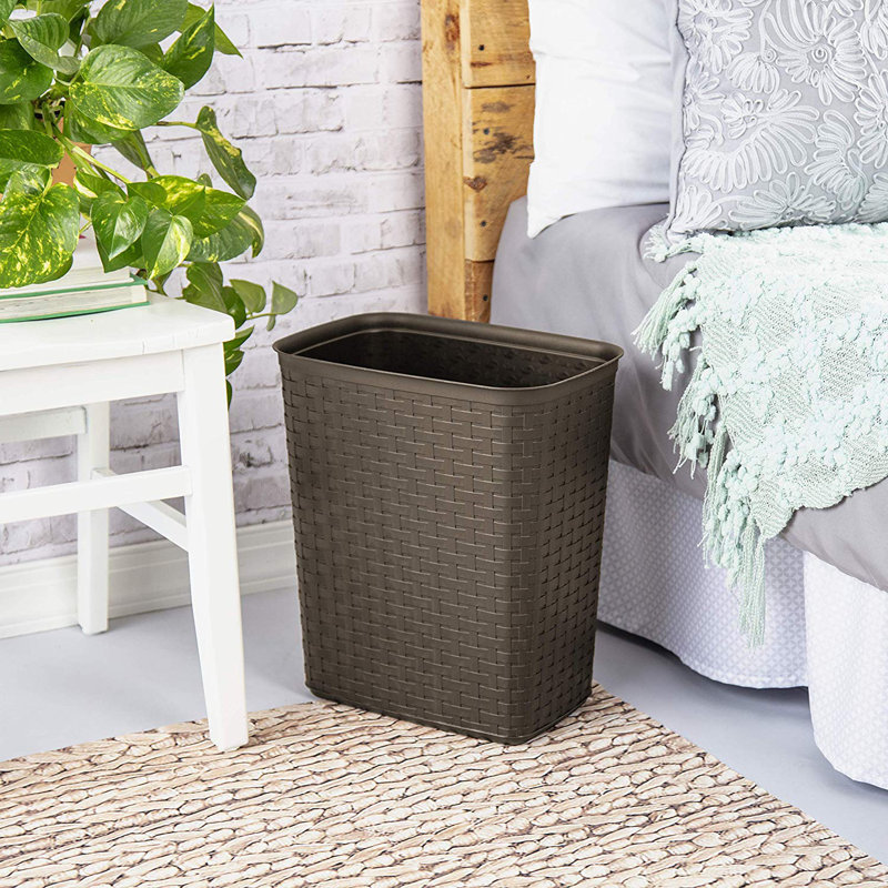 Poubelle en plastique tissée pour la maison / le bureau Sterilite, Brun, H 12,6 po x l 8 po x P 11,5 po