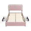 Pink Velvet Bed with 2 Drawers & Soft Headboard-1107850938