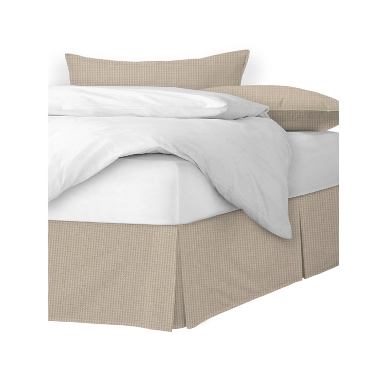 Jupe De Lit Plissée 160x200cm - Microfibre Douce 35cm - Cache-sommier Élégant Beige