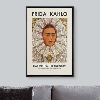 Classical Artwork " IDEA4WALL Canvas Print Wall Art Self-Portrait By Master Artist Frida Kahlo Historic Cultural Illustrations Fine Art Traditional Colorful For Living Room, Bedroom, Office " by Frida Kahlo