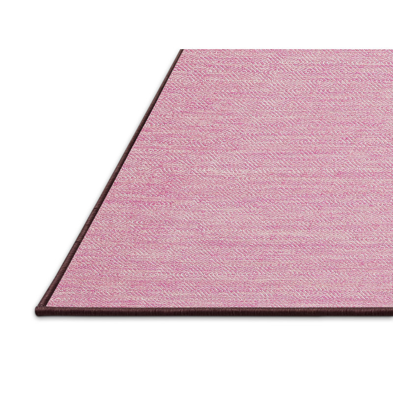 Tapis de zone rose contemporaine, Rectangle 5 pi x 7 pi