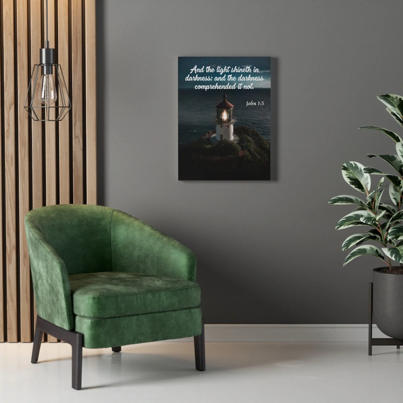 The Light Shineth In Darkness John 1:5 - Wrapped Canvas Print, 61cm H x 46cm W