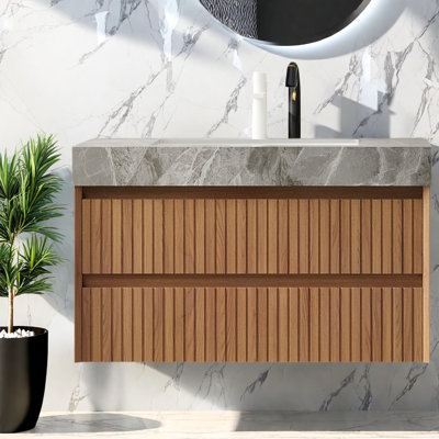 Meuble-lavabo moderne (avec meuble-lavabo et lavabo) avec rangement
