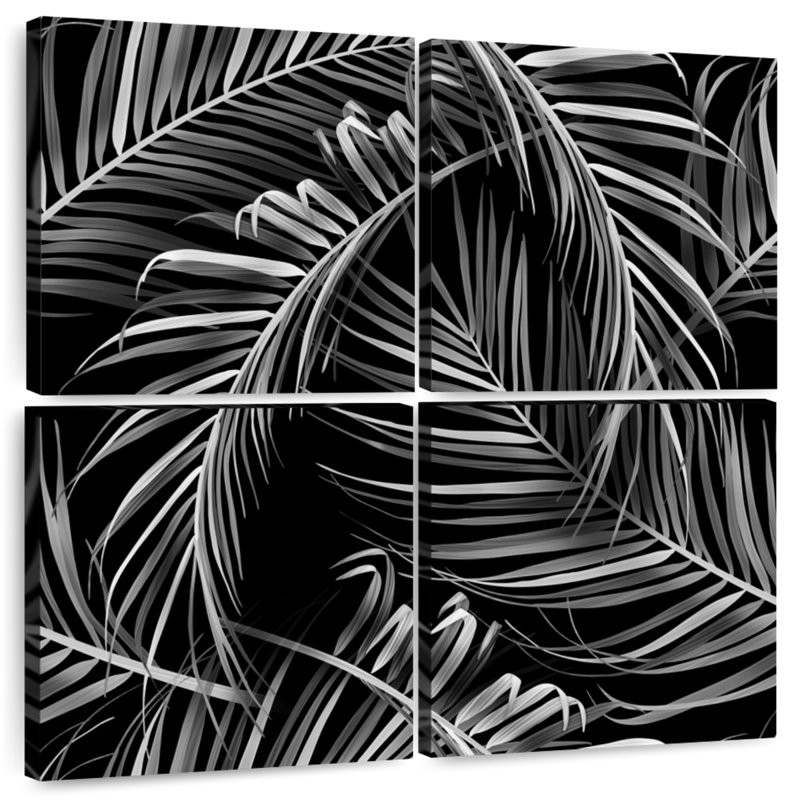 Harnek Monochromatic Palm Leaves, 32" H x 32" W
