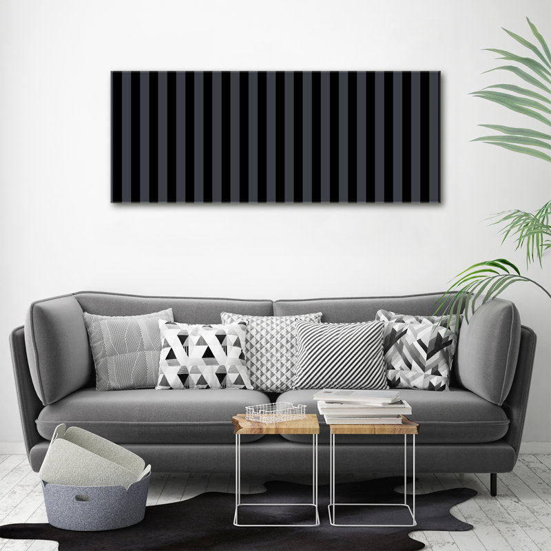 Black And Gray Stripes - No Frame Print on Canvas