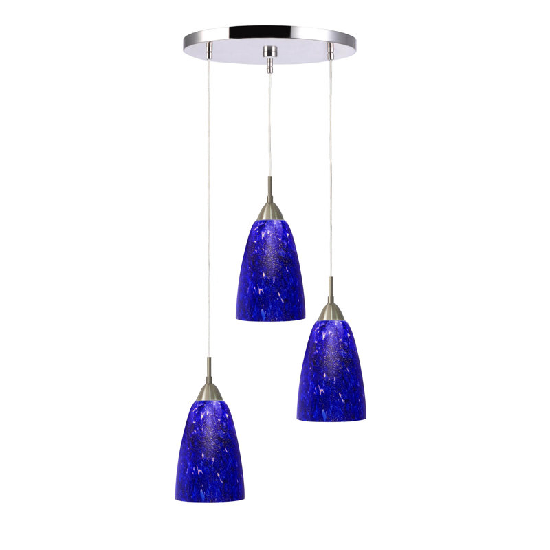 Matte Glass and Satin Nickel 3-Light Pendant