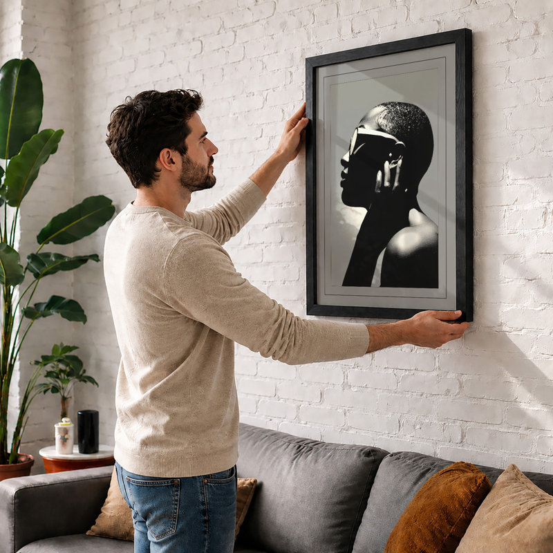 Profile in Light Modern - Framed Print, A4 - 29.7 x 21.0 cm, White
