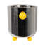 Stainless Steel Ice Bucket With Citron Color Enameled Ball Handles And Feet