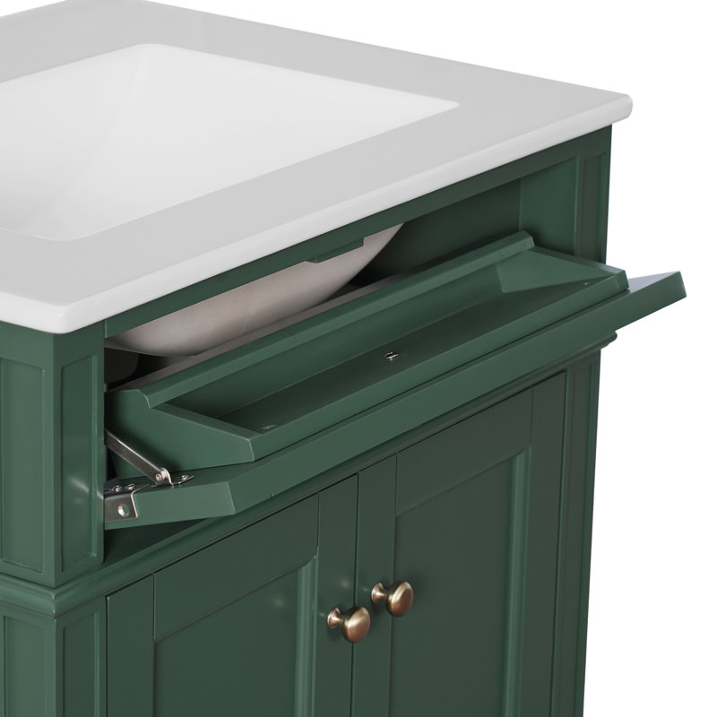 Smart Storage Ceramic Sink Modern Compact Bathroom