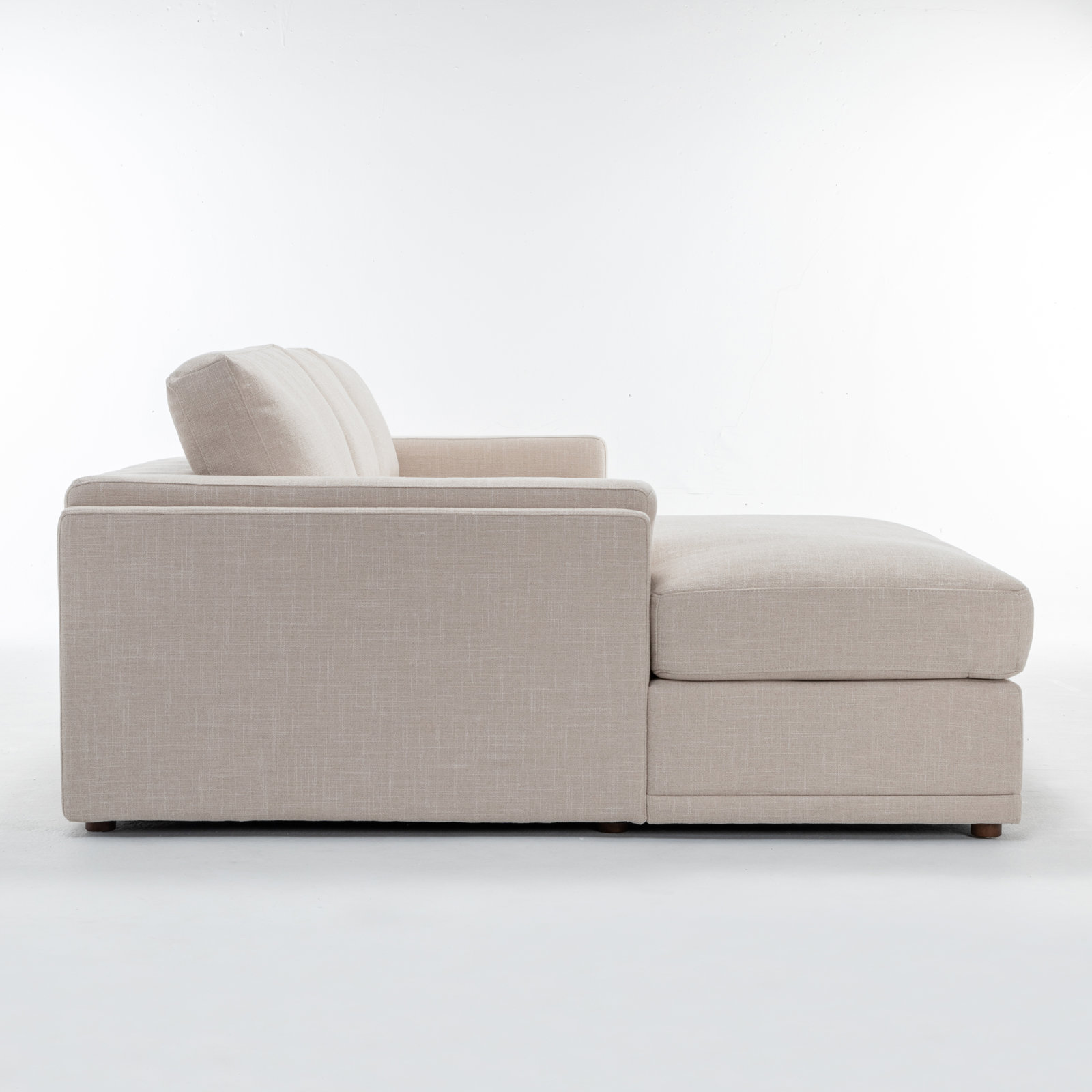 Essex 2-Piece 118" Upholstered Sectional, Beige Cotton Blend, Left Hand Facing