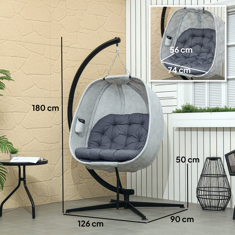 Egg Chair with Stand, Grey